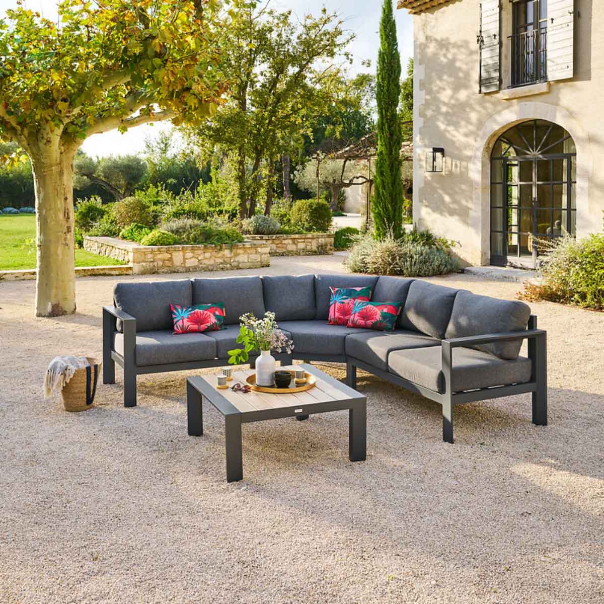 Conjunto de jardim &acirc;ngulo &Eacute;VASION cinza escuro