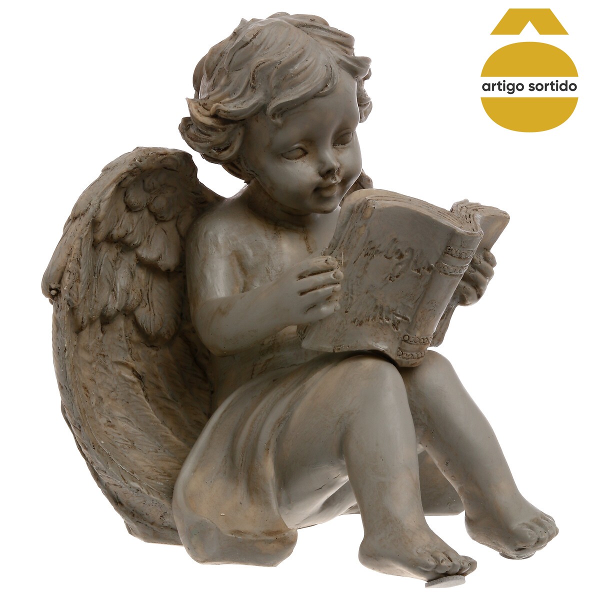 Anjo assis em resina 15cm,  Anjo assis em resina 15cm