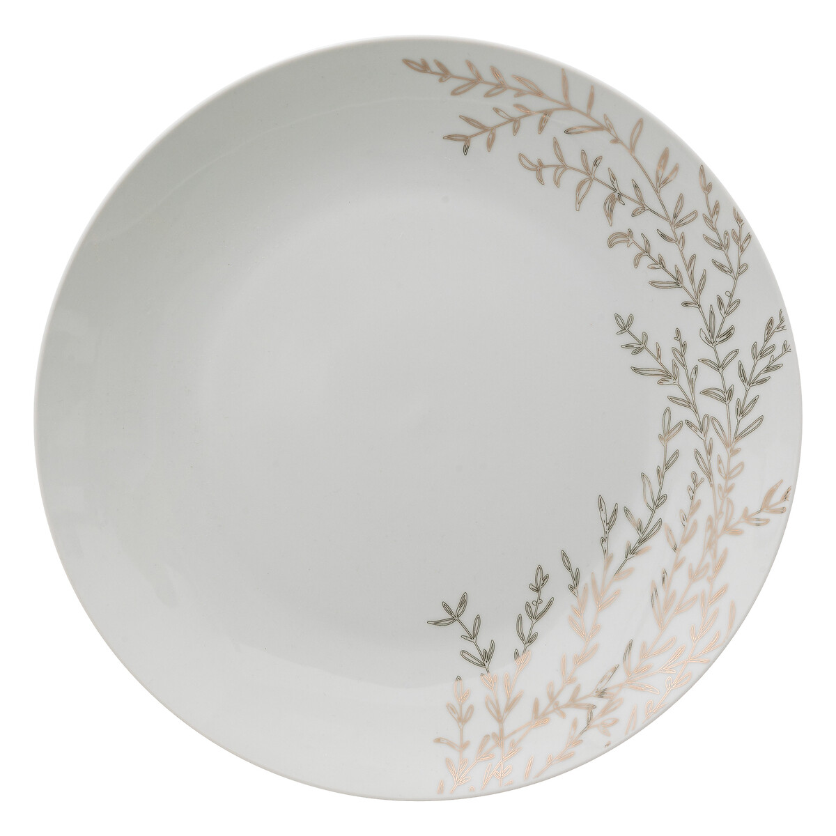 Prato raso ROSE branco em porcelana 27cm