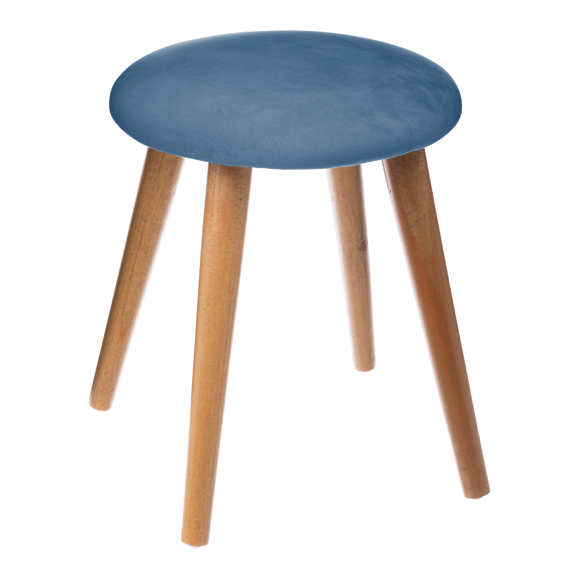 Tamborete De Veludo Azul Jude 