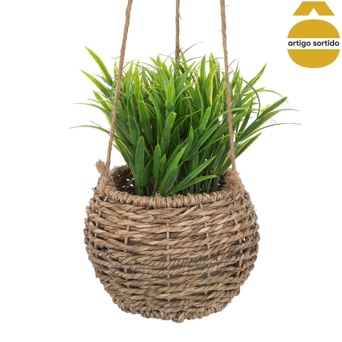 Vaso suspenso com planta artificial ZOE