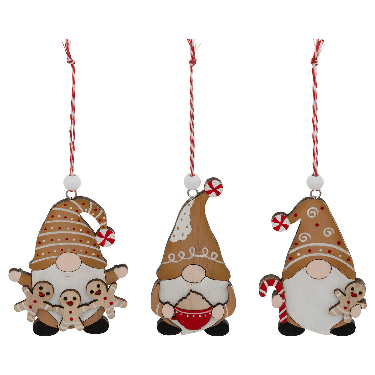 Conjunto de 3 pendurantes gnomo 10cm