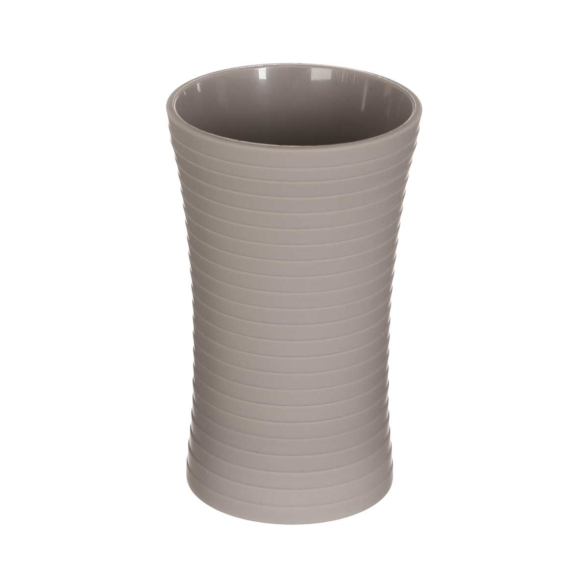 Conjunto de 3 acess&oacute;rios wc riscas taupe