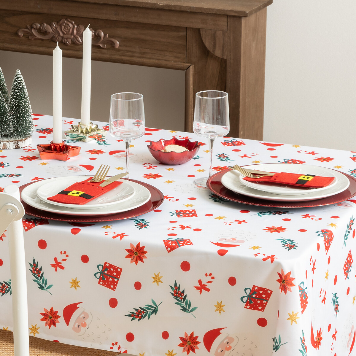 Toalha de mesa anti manchas pai natal 140x360cm