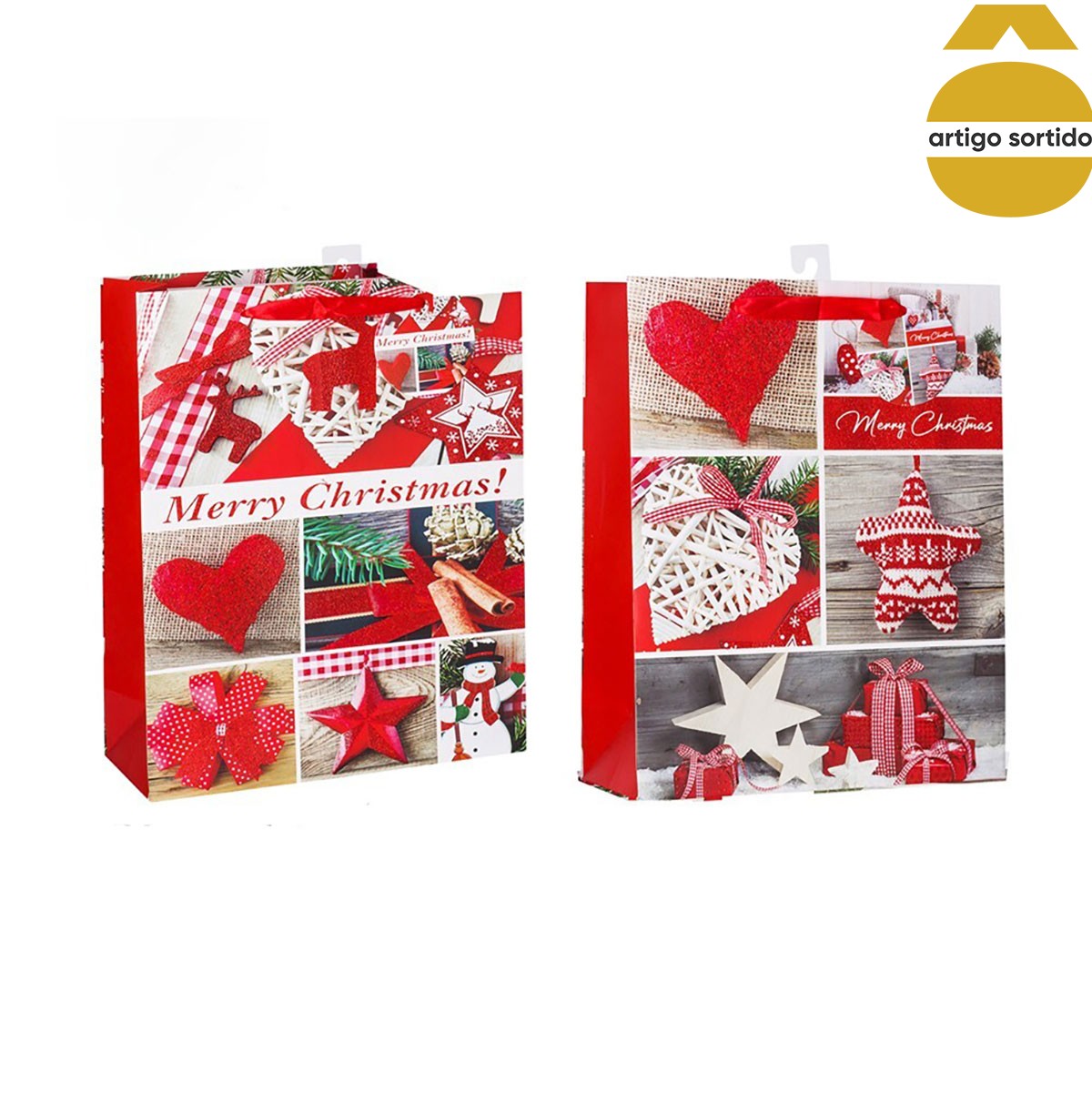 Saco de oferta merry christmas 32x26cm