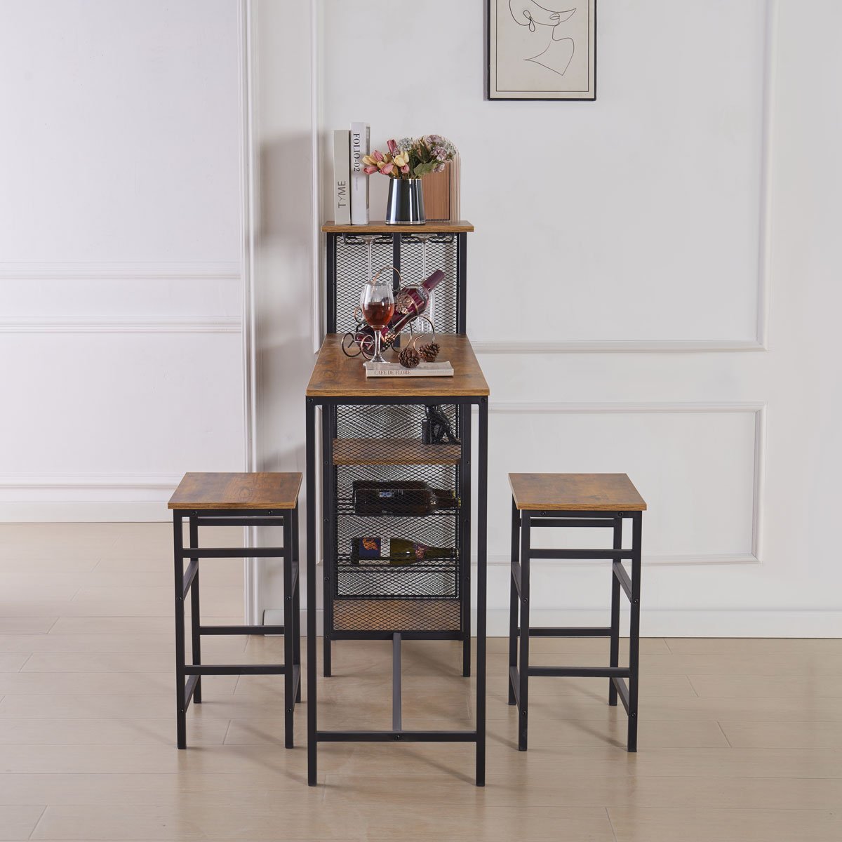 Conjunto de bar DAHLIA mesa 2 bancos