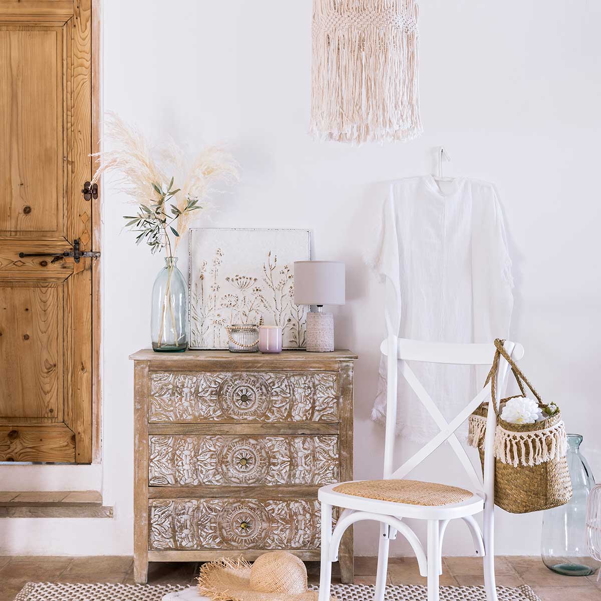 Candeeiro de mesa MELO bege em cer&acirc;mica