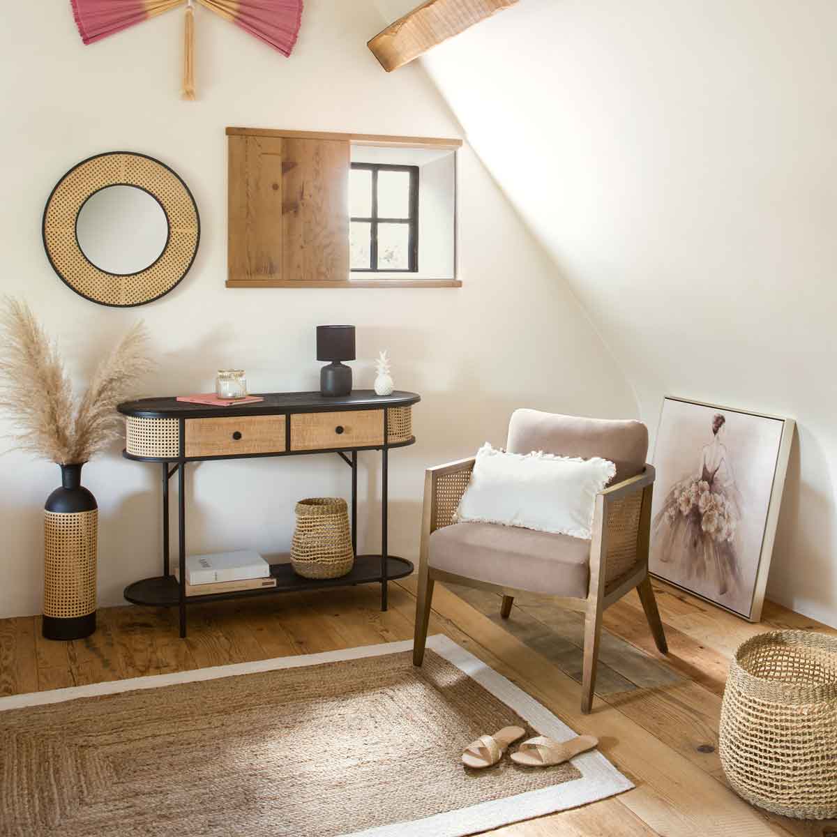 Cadeir&atilde;o KOZA taupe em madeira