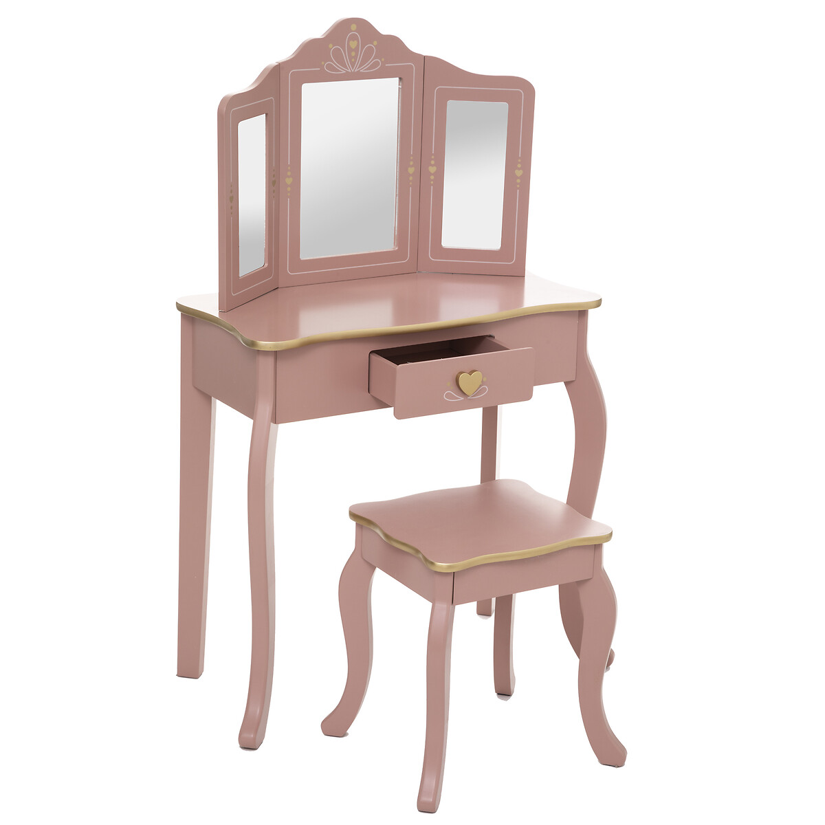 Toucador SISSI com tamborete rosa velho,  Toucador SISSI com tamborete rosa velho