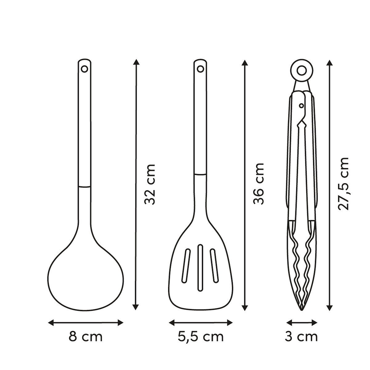 Conjunto de 3 utens&iacute;lios de servir TOSCANE rosa