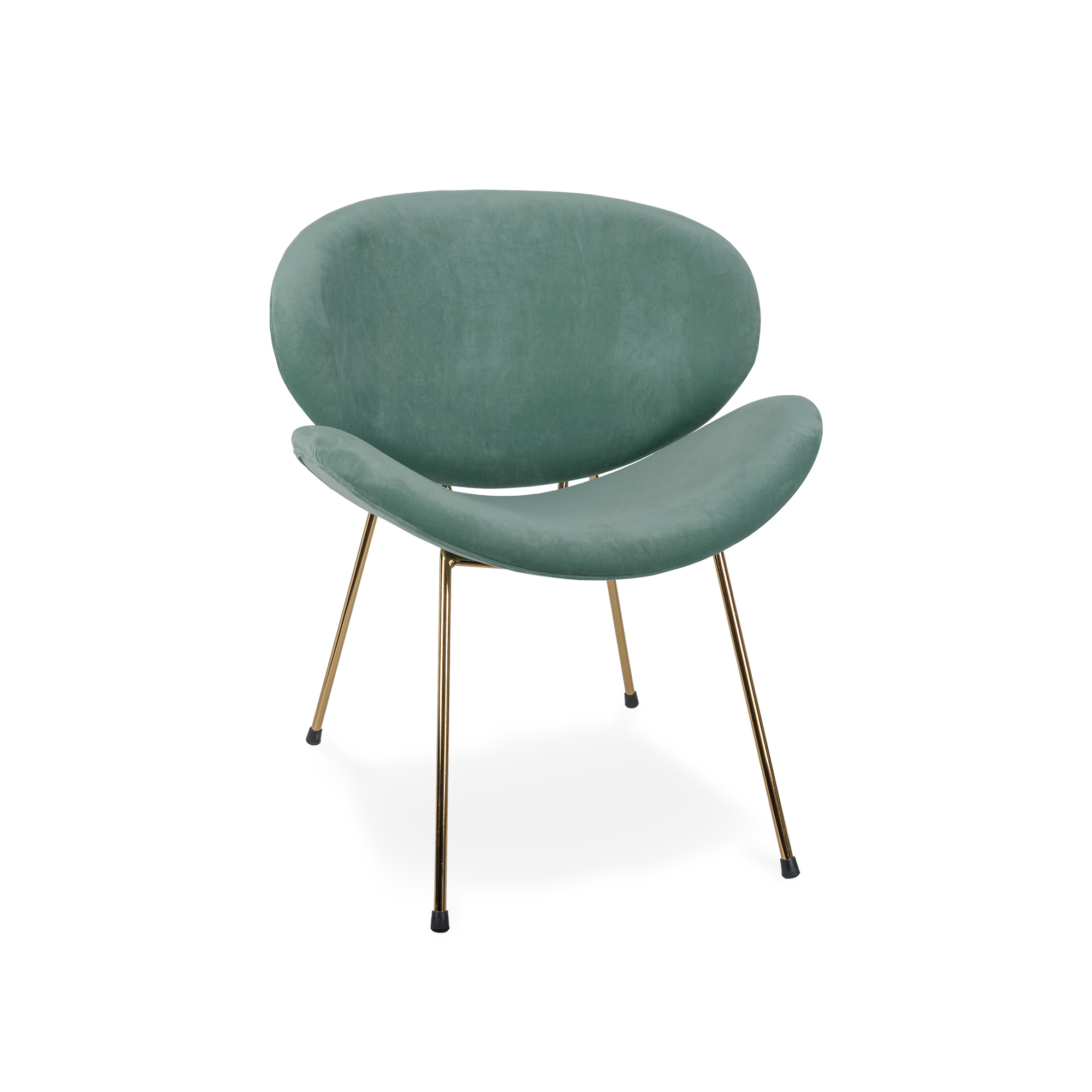 Cadeira Silo Verde Em Veludo Com Pernas Douradas