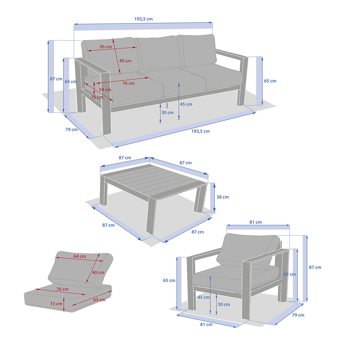 Conjunto de jardim ÉVASION bege