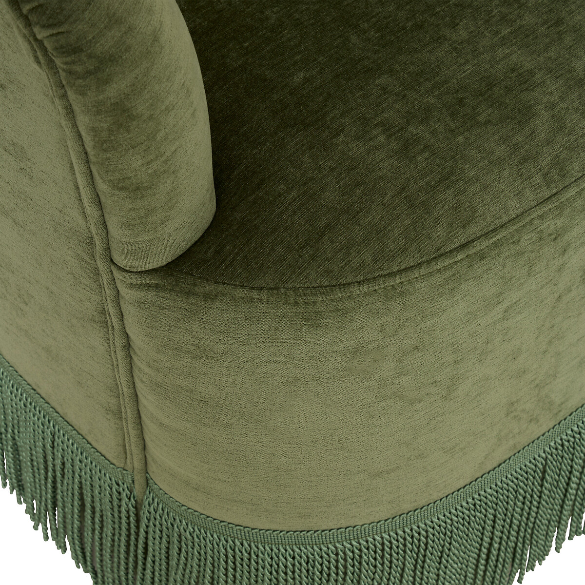 Poltrona ALANYA verde caqui em chenille 67,5x60x71cm