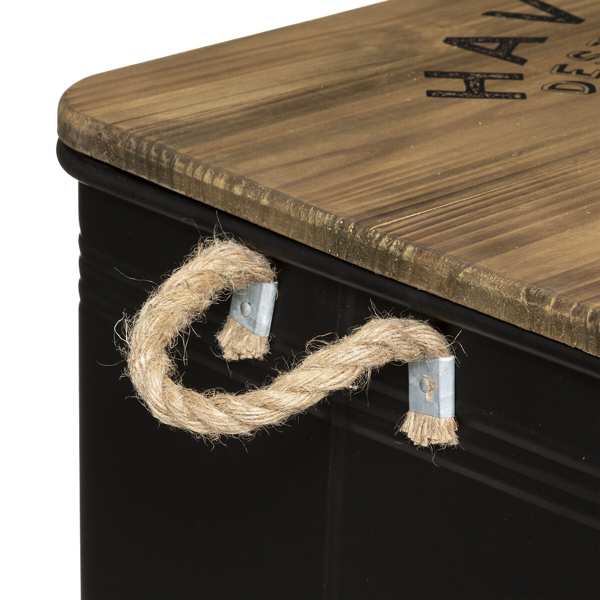 Caixa CUBA preta de metal 29x54cm