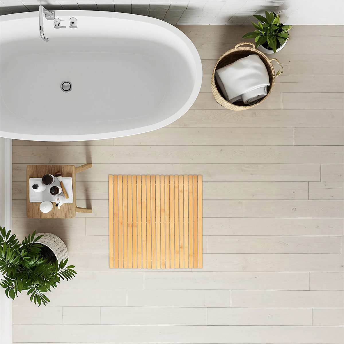 Tapete wc em bambu 50x50cm