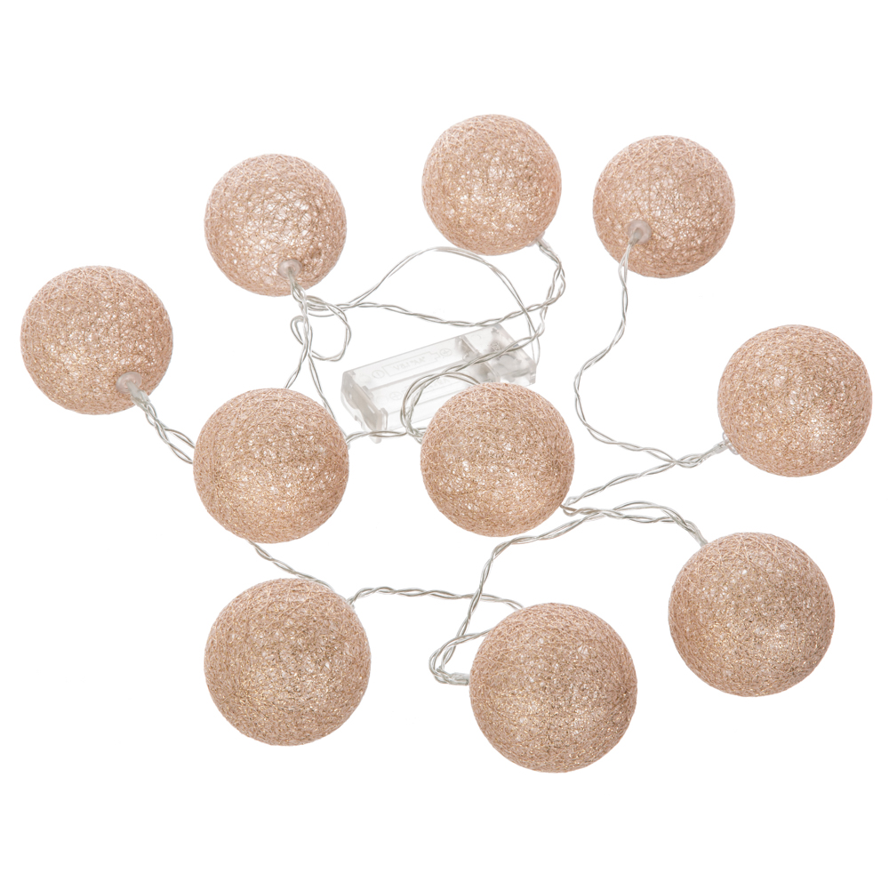 Conjunto de 10 bolas led rosa glitter 6cm