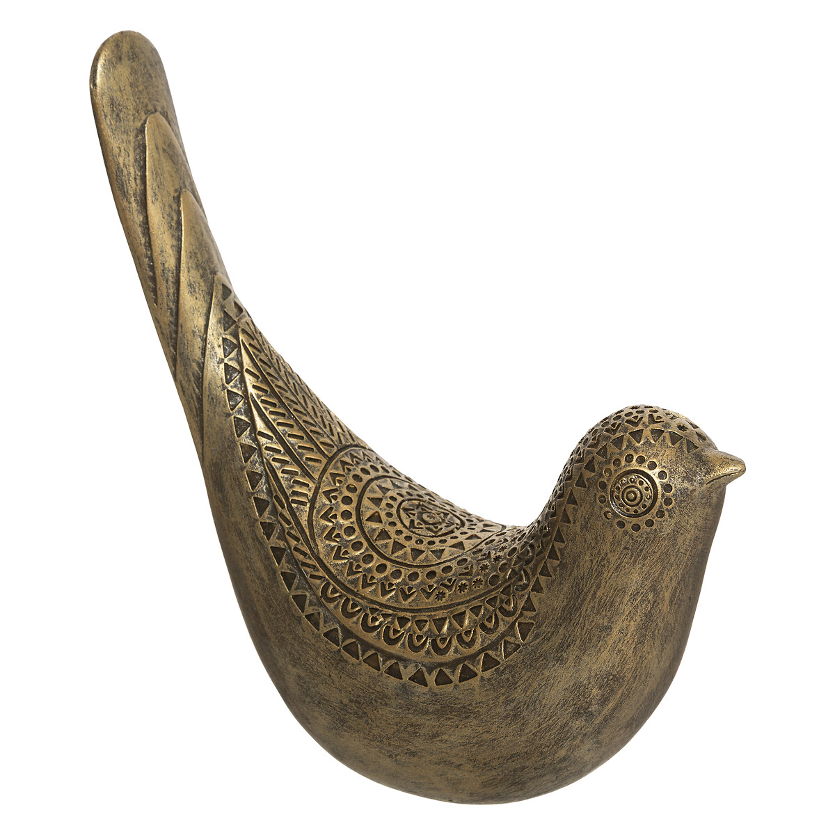 P&aacute;ssaro decorativo OASIS dourado 17cm