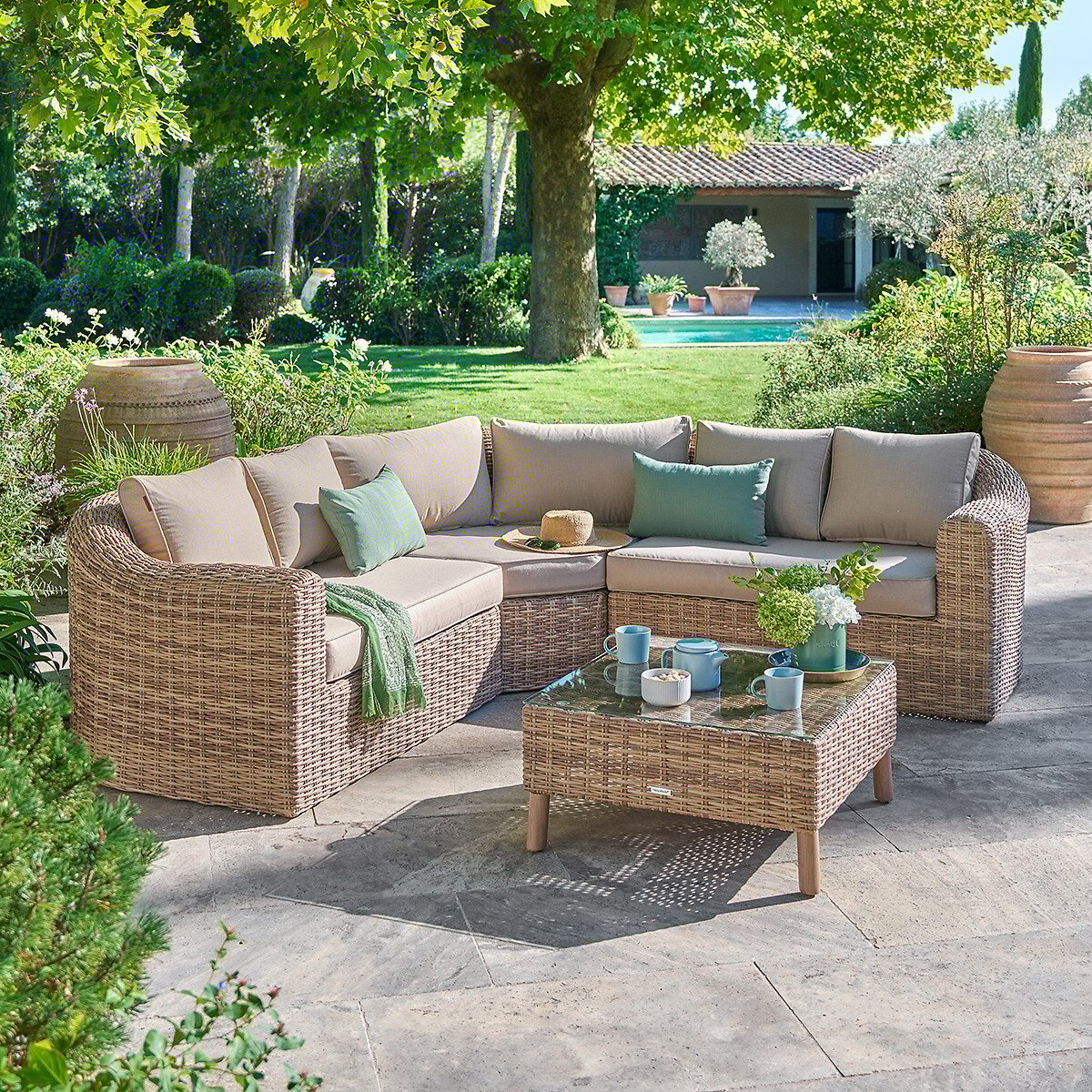 Conjunto de jardim MOOR&Eacute;A savana em rattan sint&eacute;tico