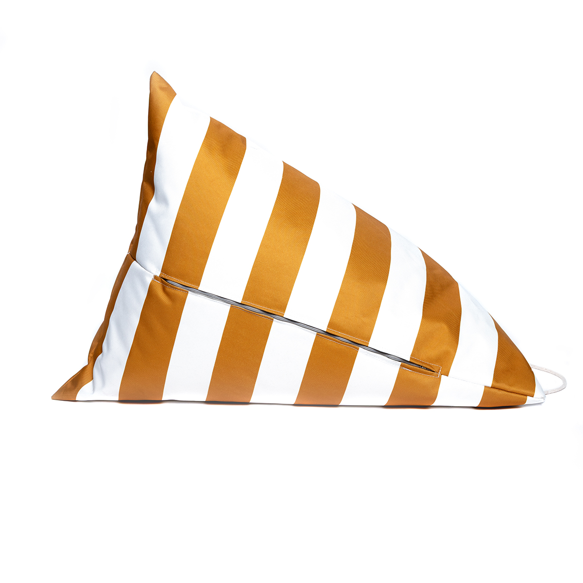 Pufe praia imperme&aacute;vel riscas branco e amarelo