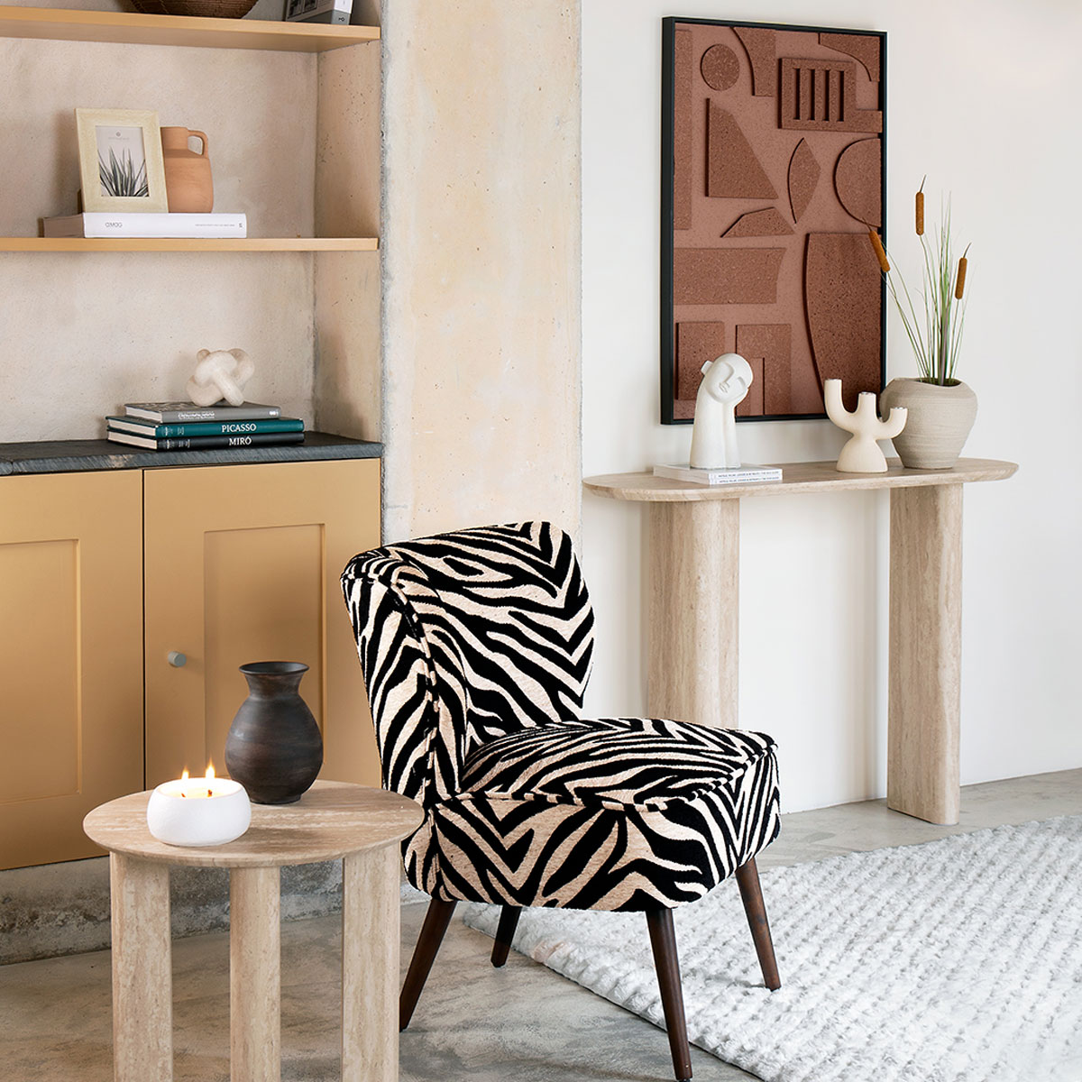 Jarra WONJA castanha em metal 20x15cm