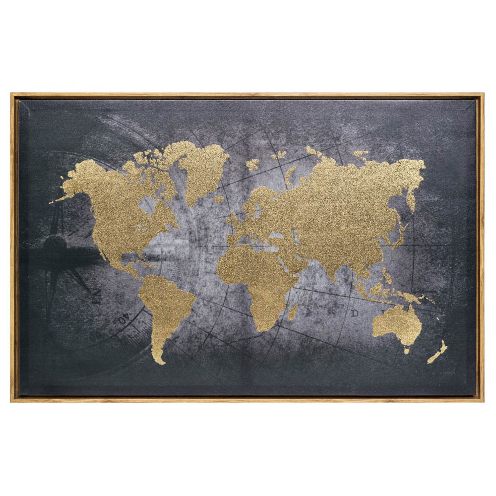Quadro decorativo impressa mapa mundo