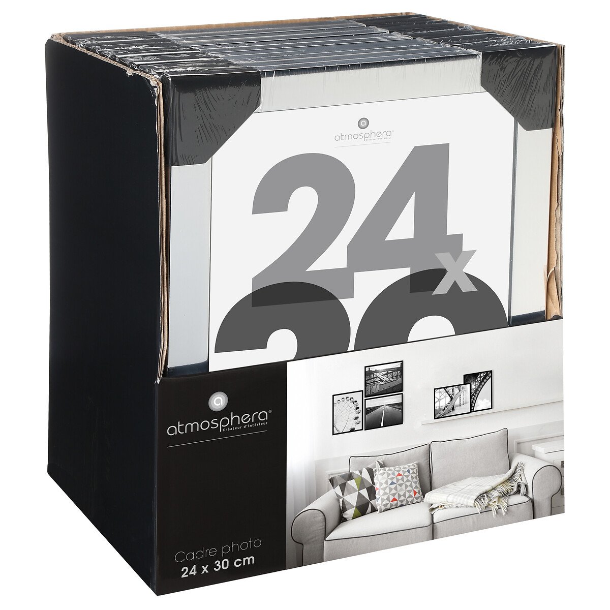 Moldura para fotos prateada 24x30cm