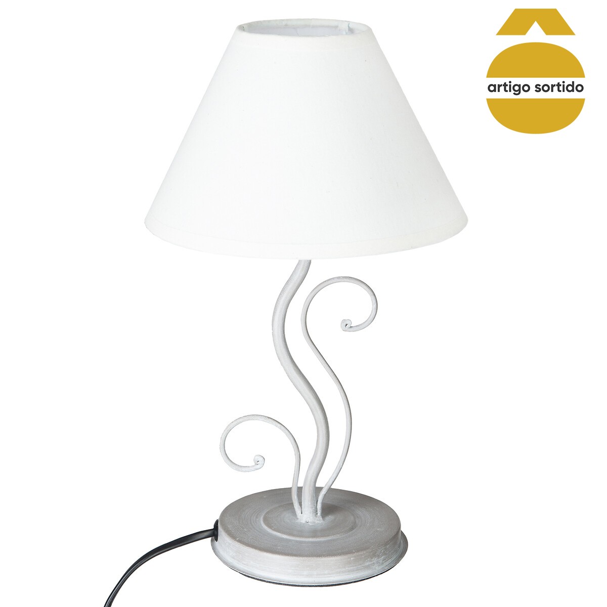 Candeeiro de mesa com decora&ccedil;&atilde;o folhas