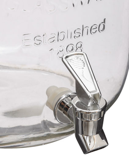 Frasco de vidro com torneira 8l