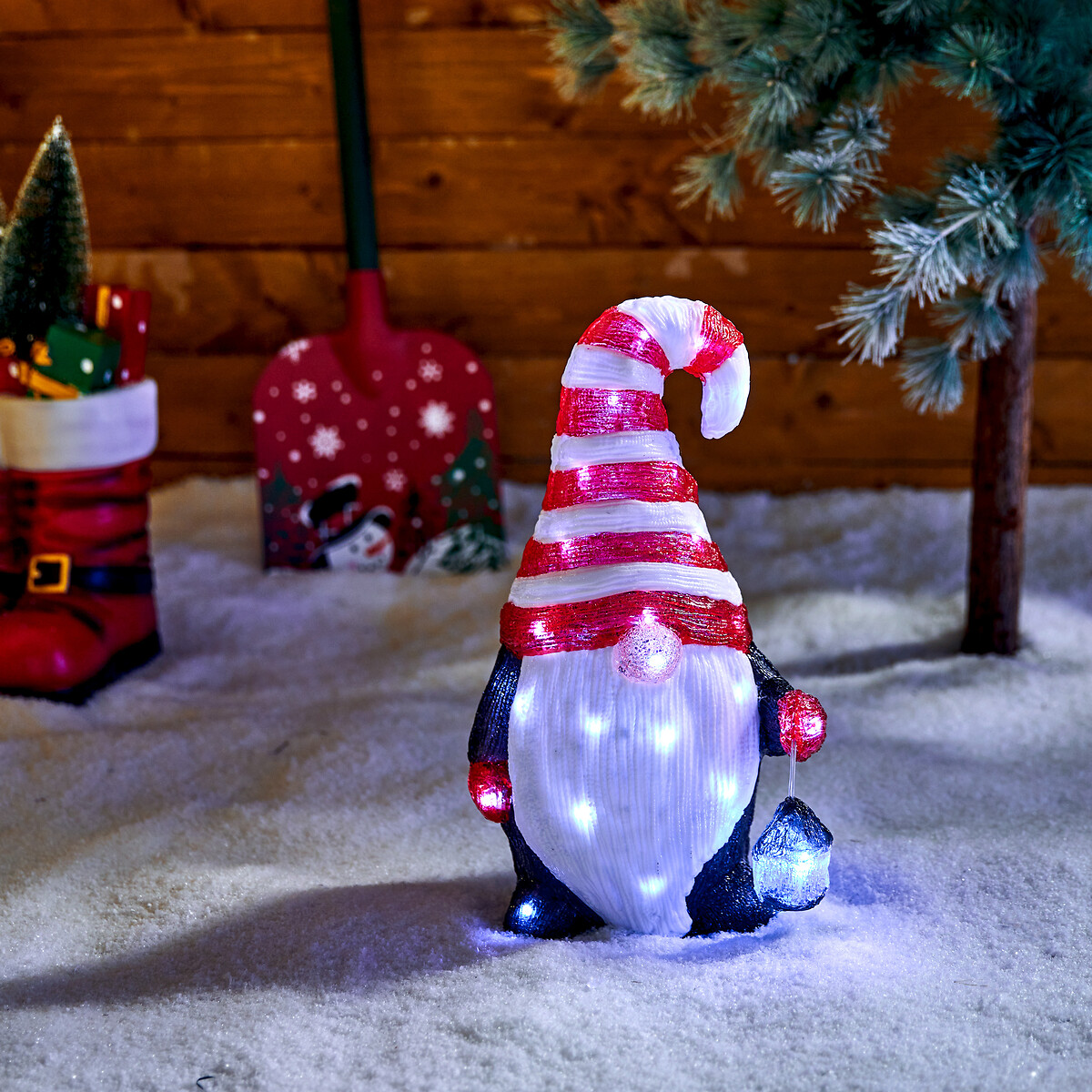 Figura de gnomo luminoso com LED solar 23x39,5cm