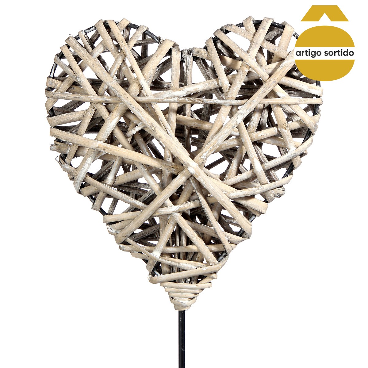 Coração de vime com suporte,  Coração de vime com suporte