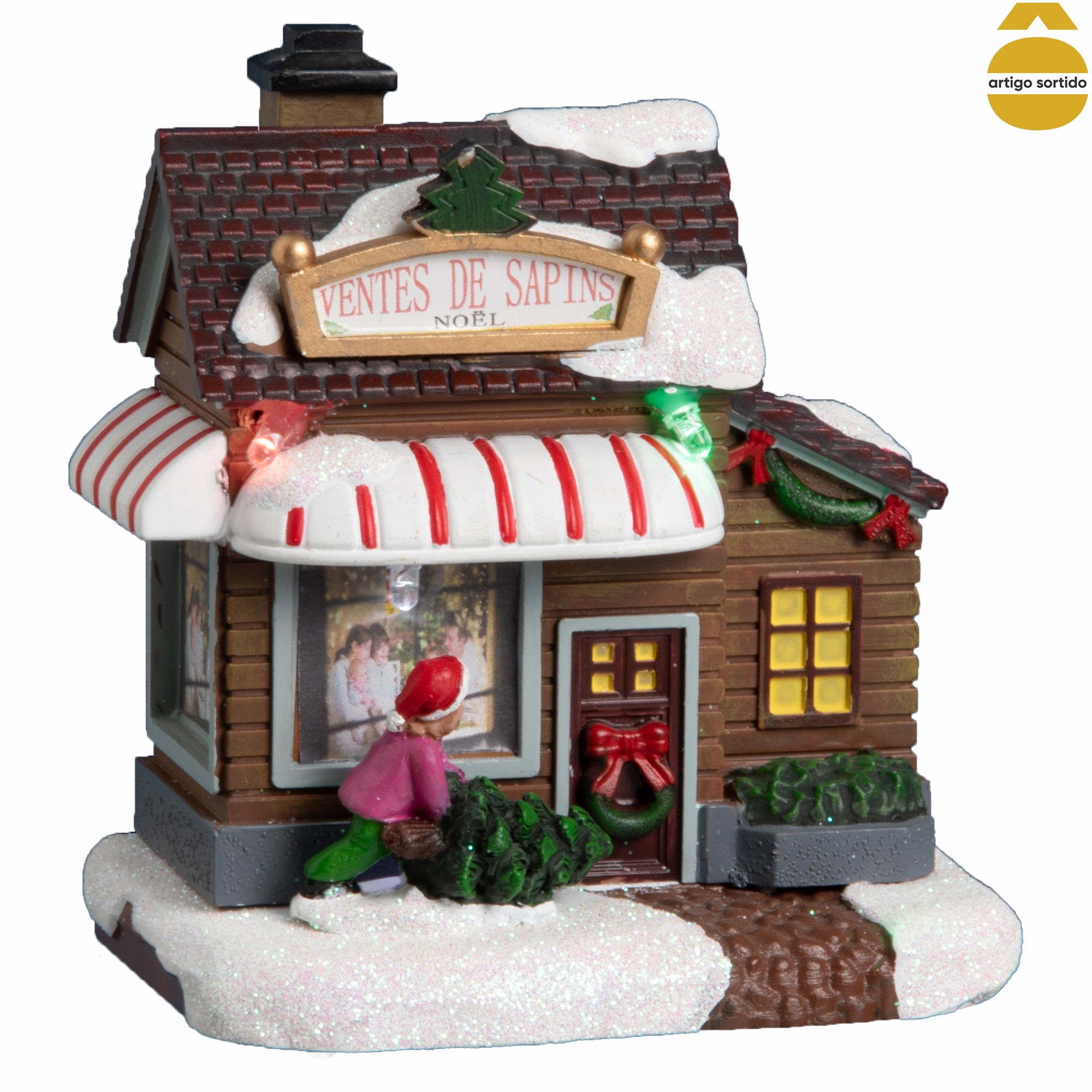 Mini aldeia loja decorativa luminosa