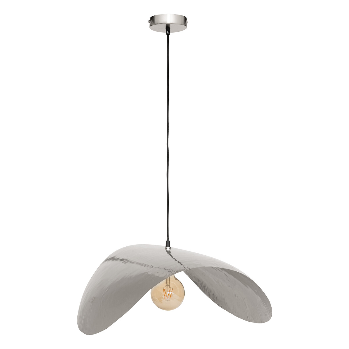 Candeeiro de teto ARLO prateado em metal 128cm
