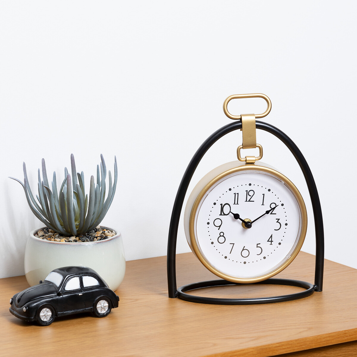 Rel&oacute;gio de mesa em mdf e metal MAX