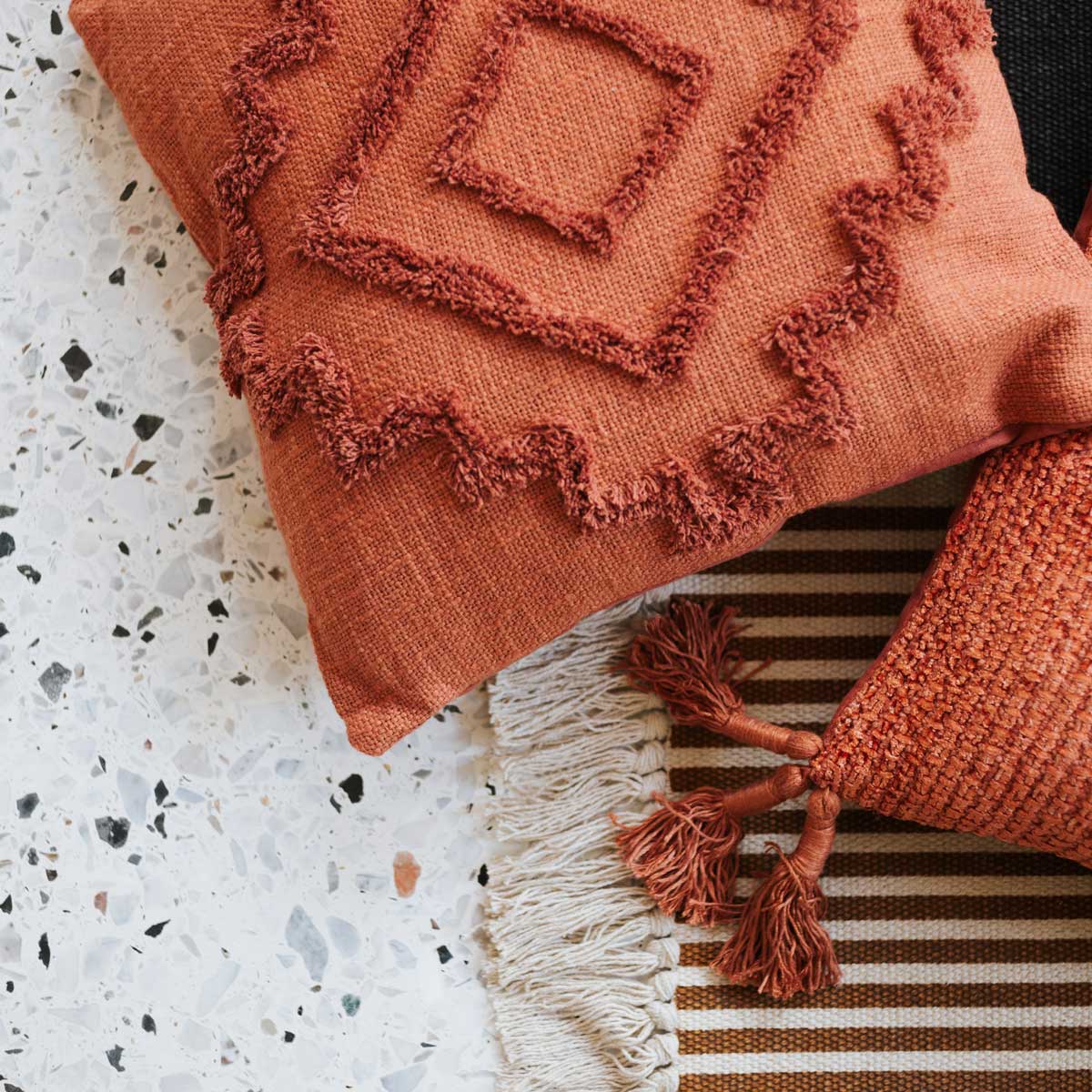 Almofada INCA terracota 40x40cm