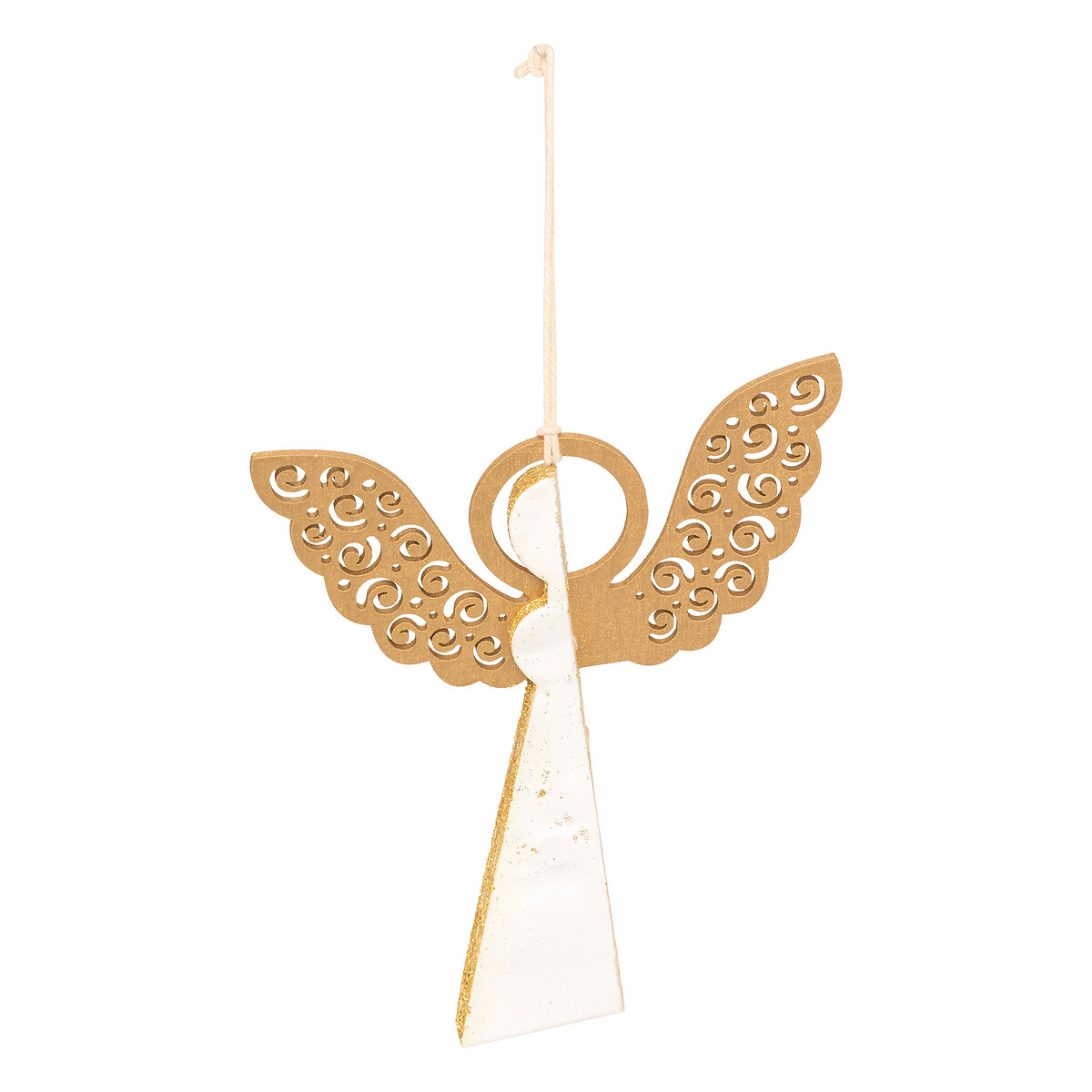 Pendurante anjo cru/dourado 15cm
