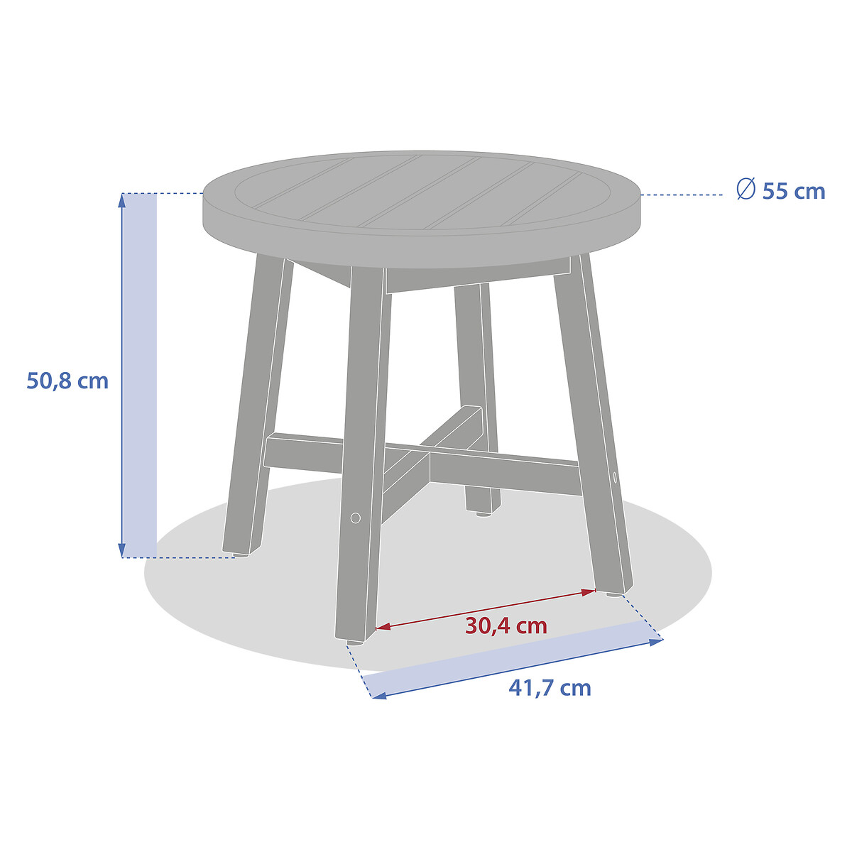 Mesa de apoio PAPOUASIE 55cm