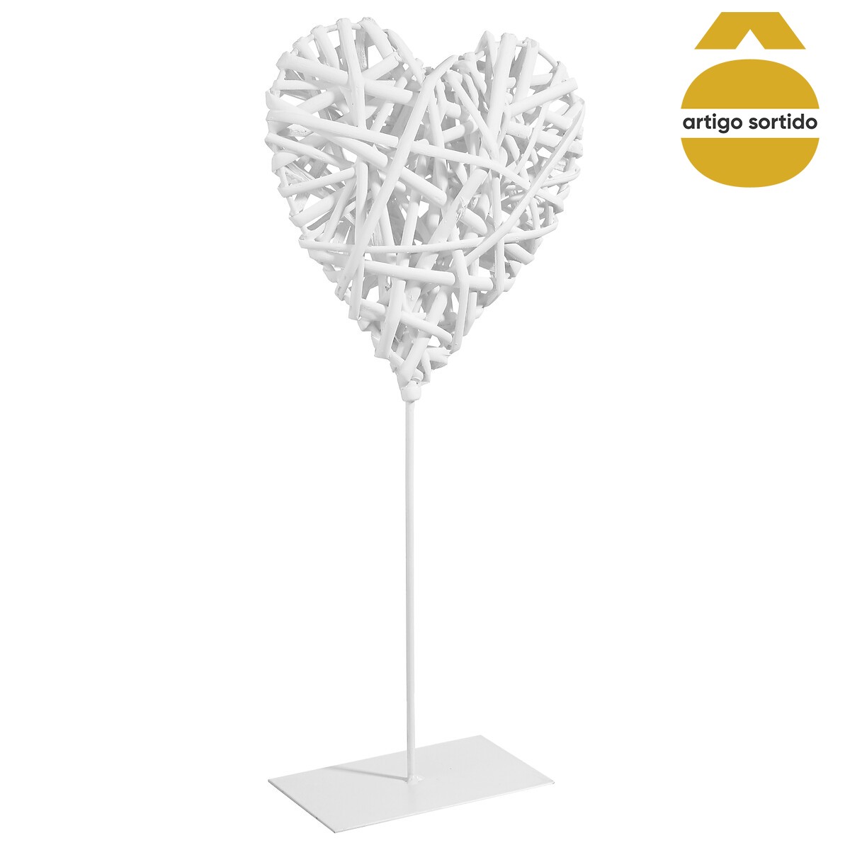 Cora&ccedil;&atilde;o de vime com suporte