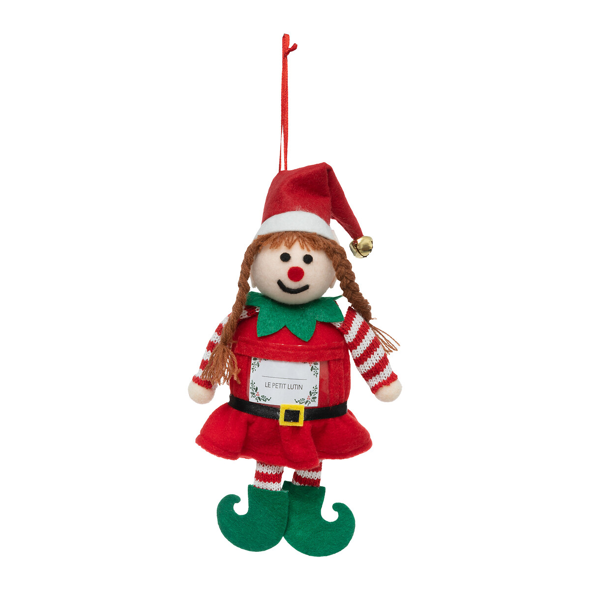 Pendurante de gnomo menina com placa para o nome 20cm