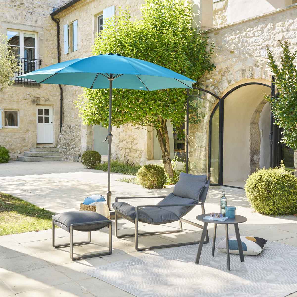 Guarda-sol redondo SISKO azul 2,40x2,70m