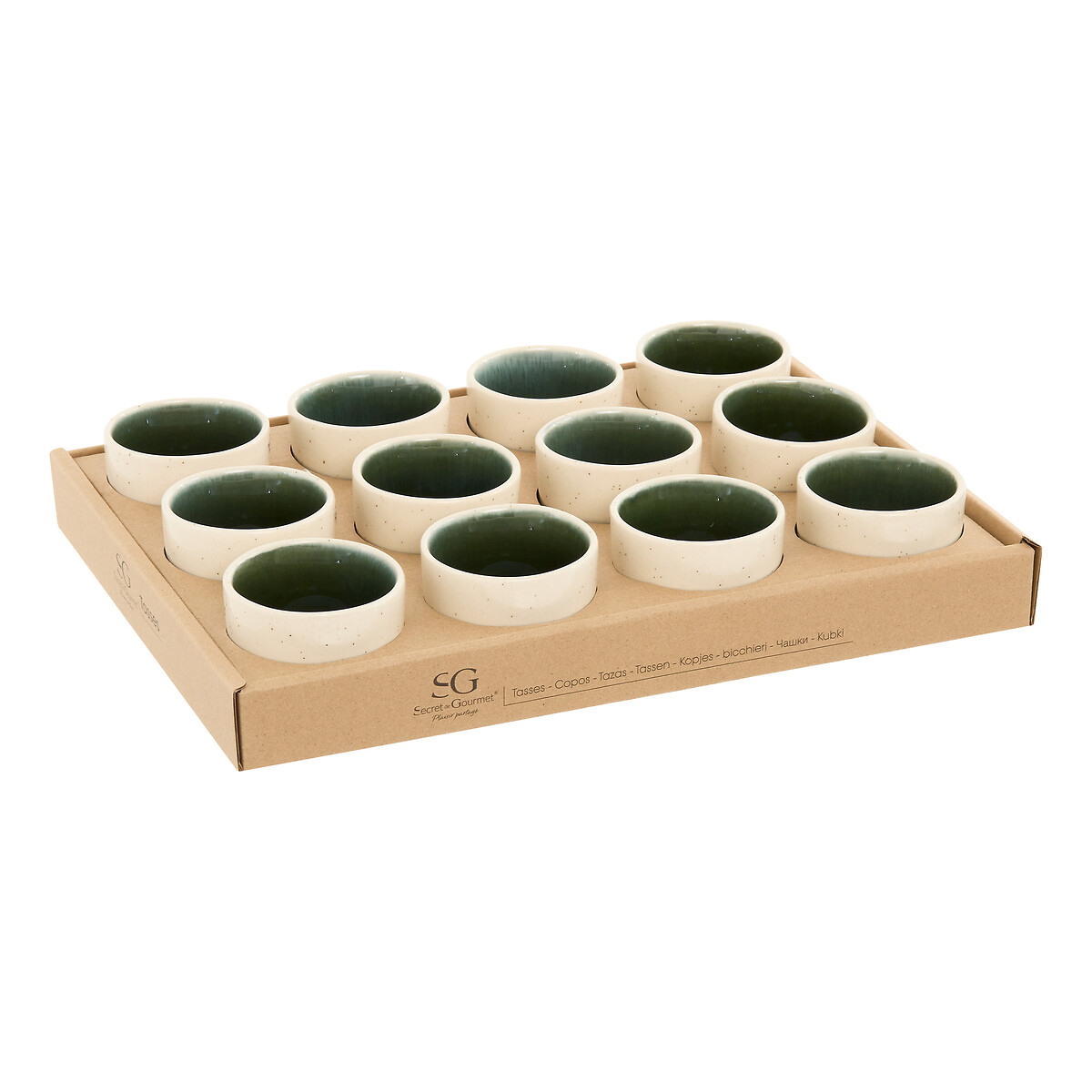 Ch&aacute;vena de caf&eacute; WONJA verde em porcelana 10cl