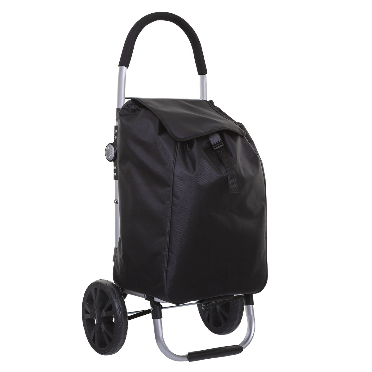 Carrinho de compras dobrável preto,  Carrinho de compras dobrável preto