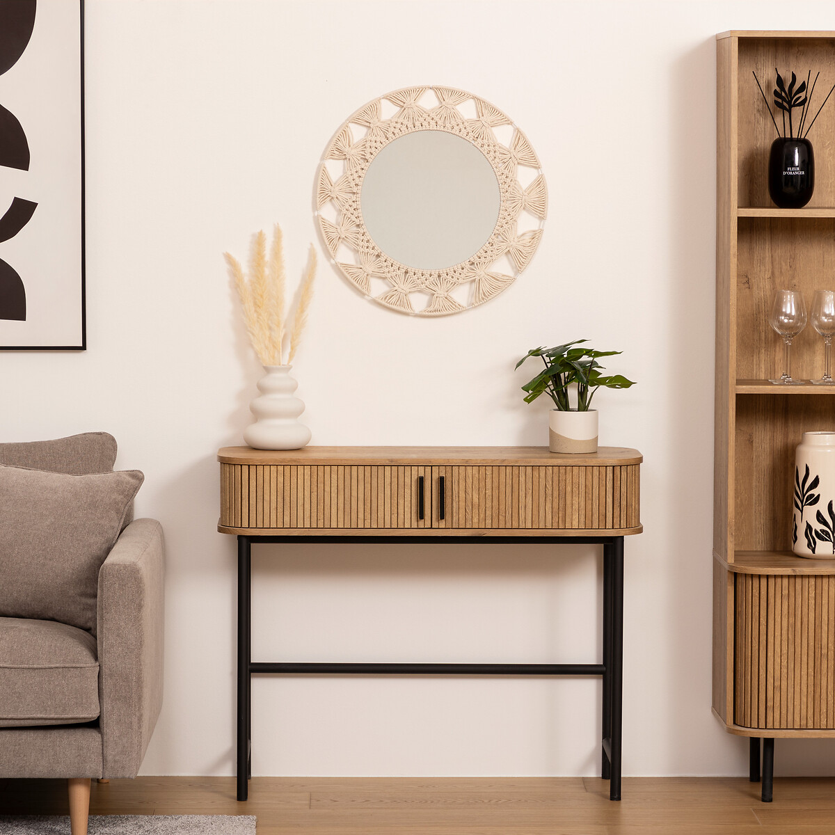 Espelho de parede PALMA bege 56cm