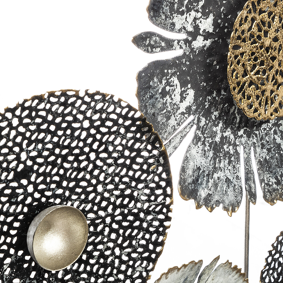 Quadro decorativo flor em metal 50cm