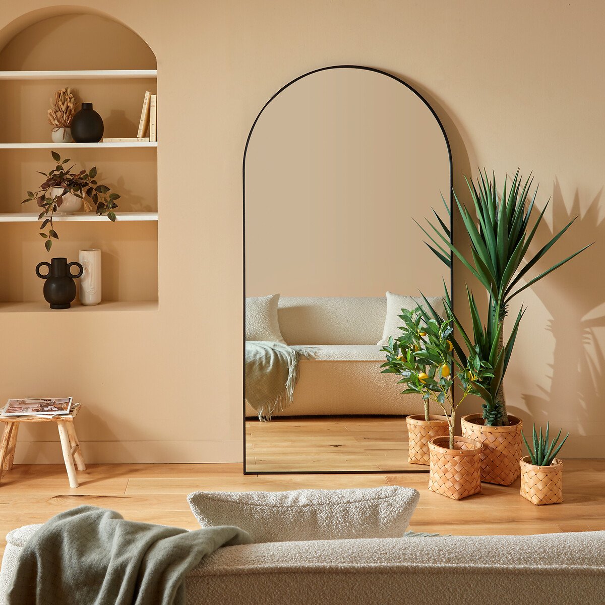 Espelho de parede ALICE preto em metal 177cm