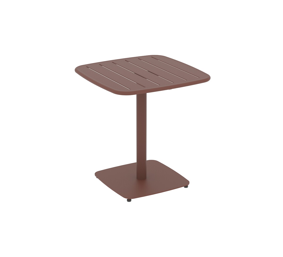 Mesa quadrada ALEGORIA acajou em a&ccedil;o
