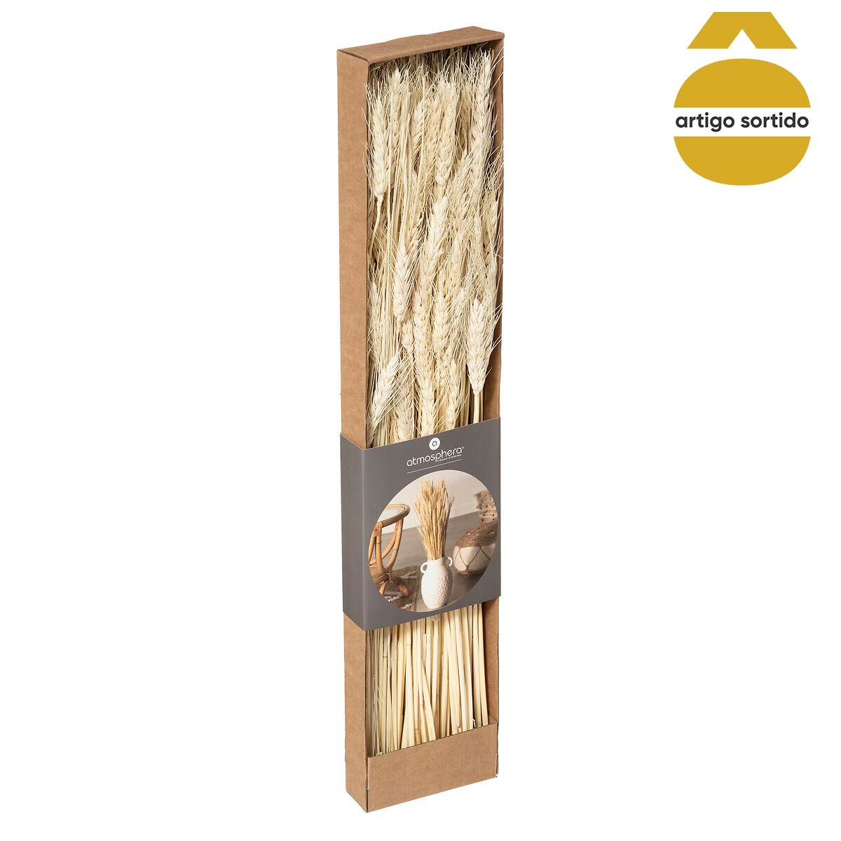 Bouquet de flores secas bege 60cm