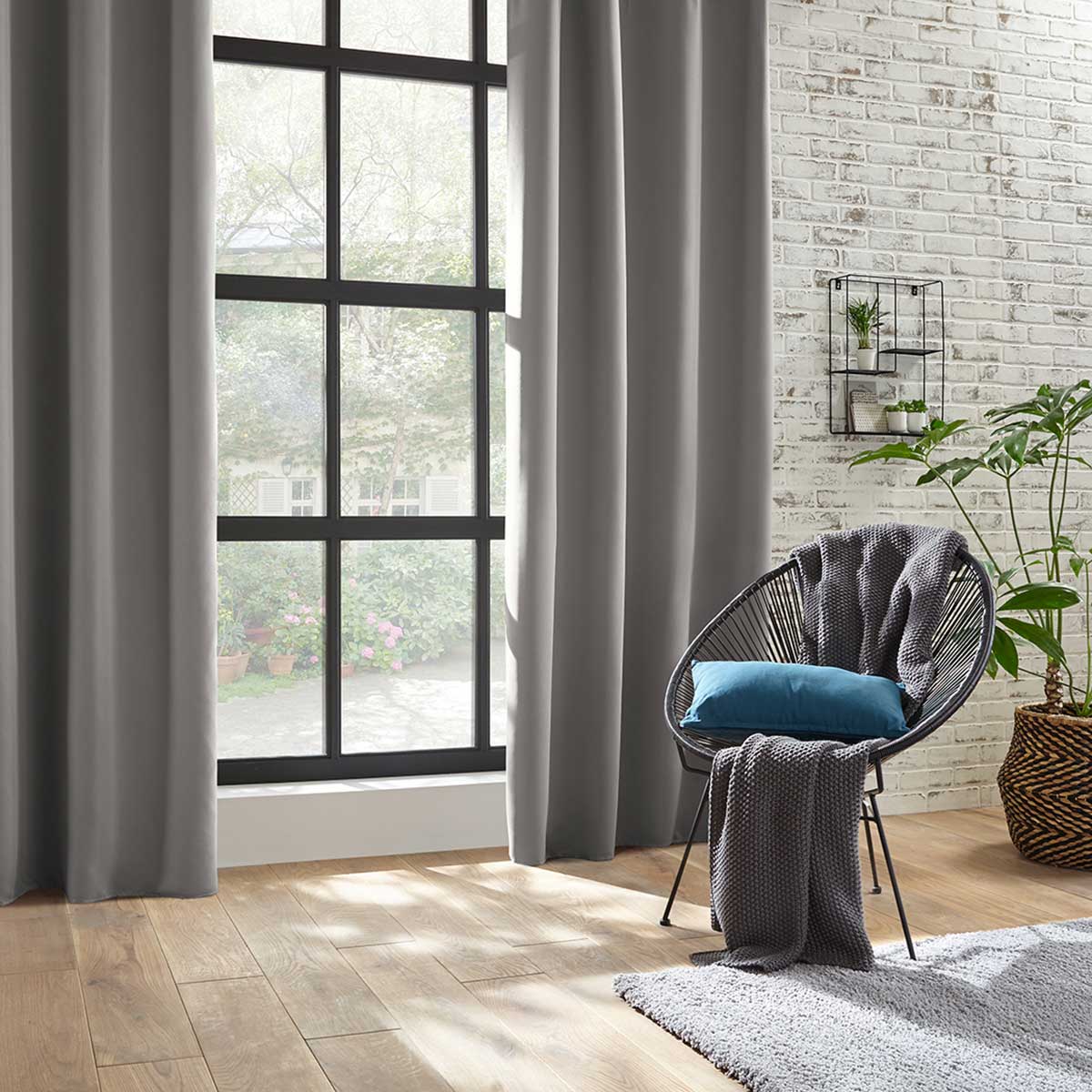 Cortina opaca cinza clara 140x260cm
