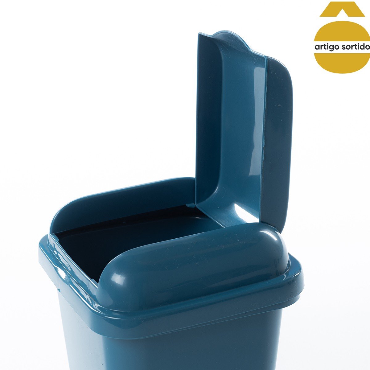 Balde para bancada com tampa basculante