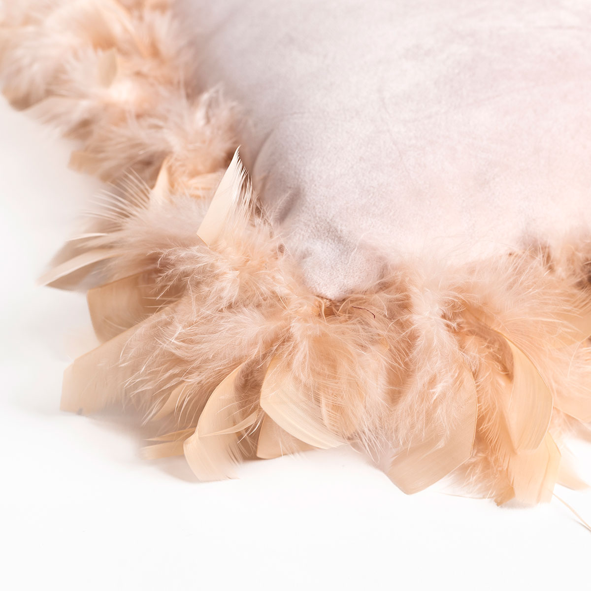 Almofada rosa claro em veludo 40x40cm