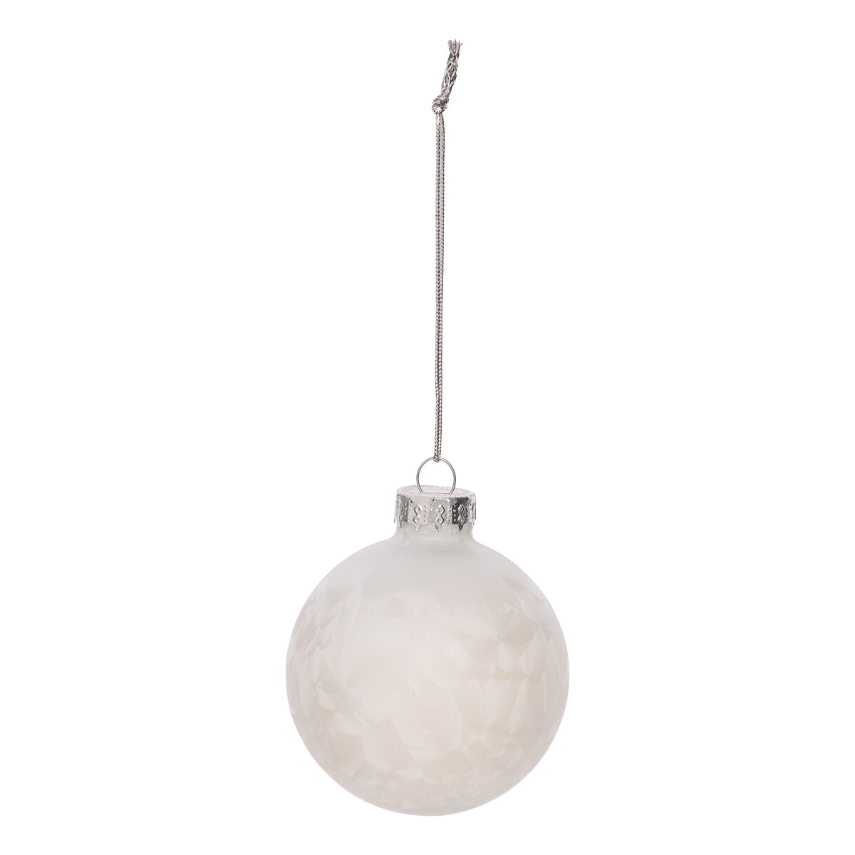 Bola de natal geada branco 8cm